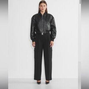 Aritzia Babaton Black Wide Leg Spotlight Cargo Pant Sz 10